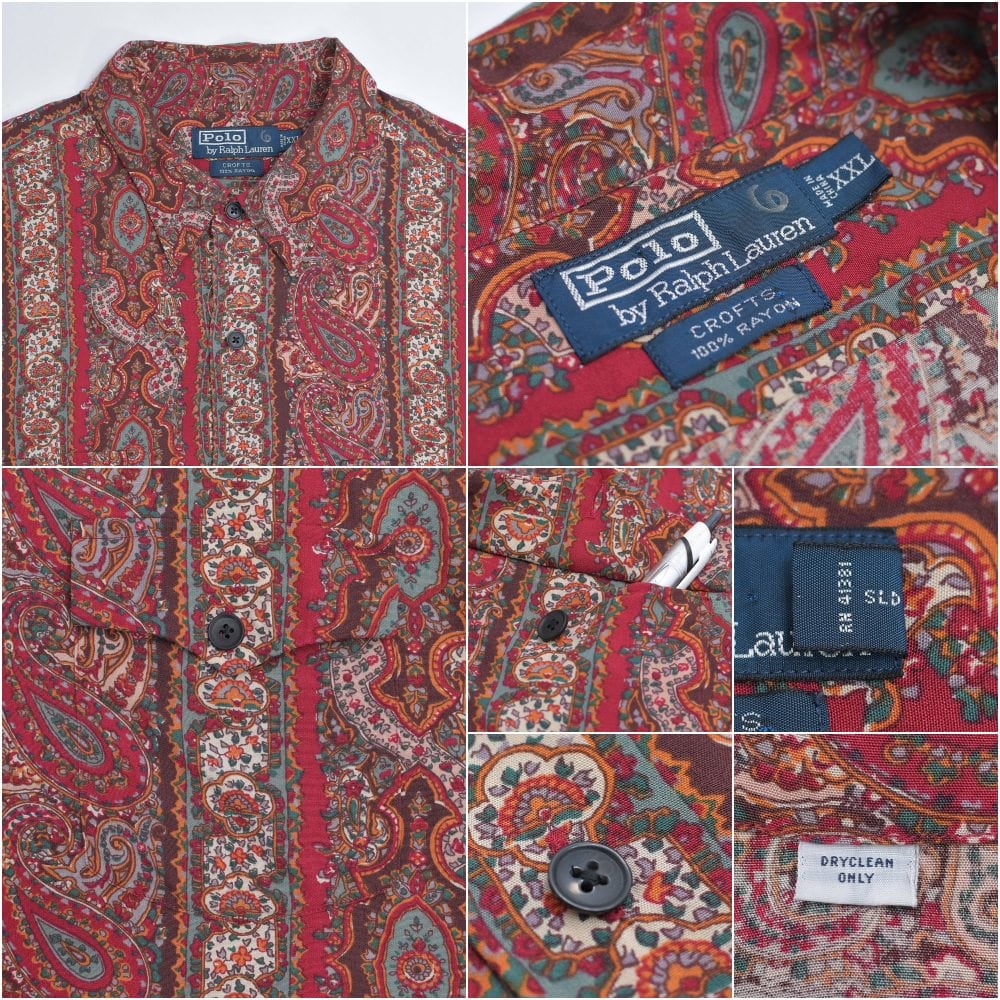90s POLO by Ralph Lauren ラルフローレン CROFTS ペイズリー柄 総柄