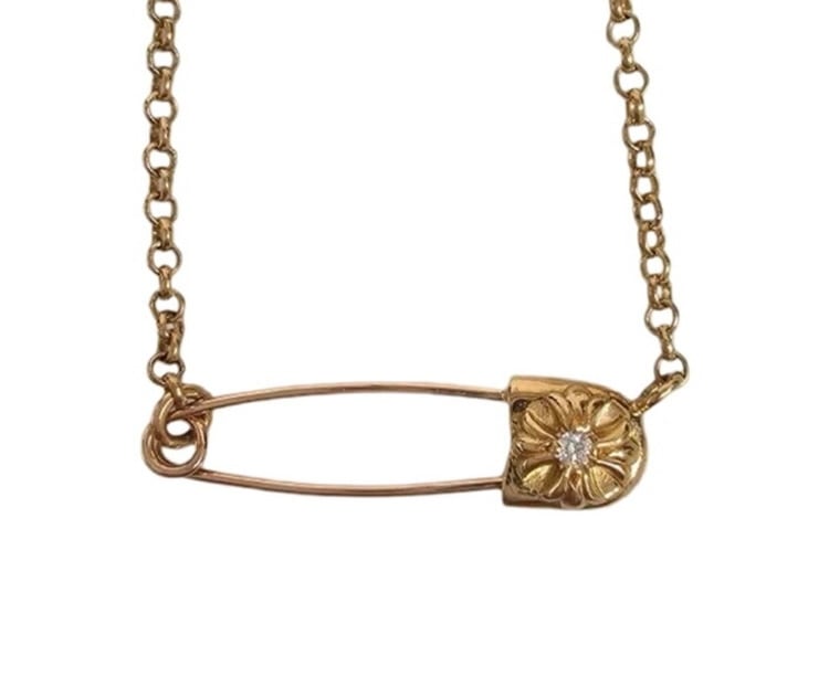 CHROME HEARTS クロムハーツ Small CHPlus Safety Pin Necklace Chain