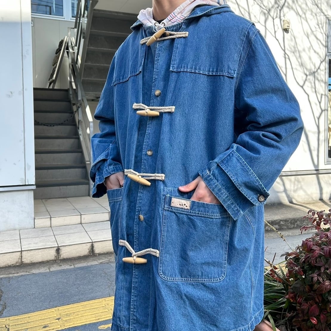 90's Denim & Co. Denim Duffle Coat 2X / デニムアンドコー ダッフル