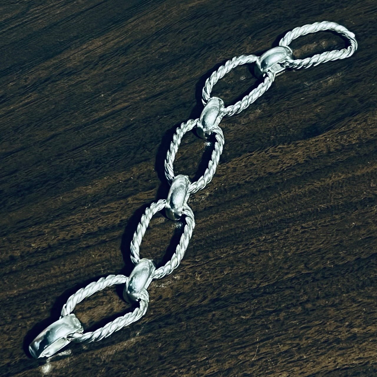 VINTAGE TIFFANY & CO. Twist Oval Link Bracelet Sterling Silver