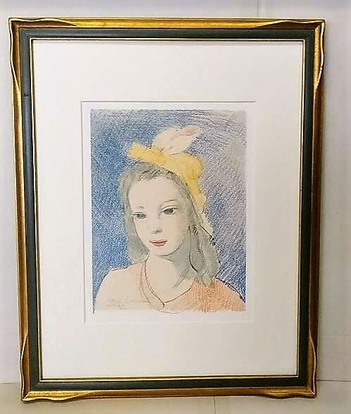 マリー・ローランサン「MarriceLaurencin」額装品 複製画 額縁外寸44.5