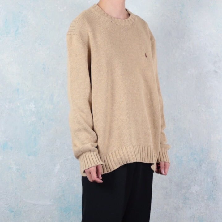 Polo by Ralph Lauren ベージュカラー オーバーサイズ コットン ニット