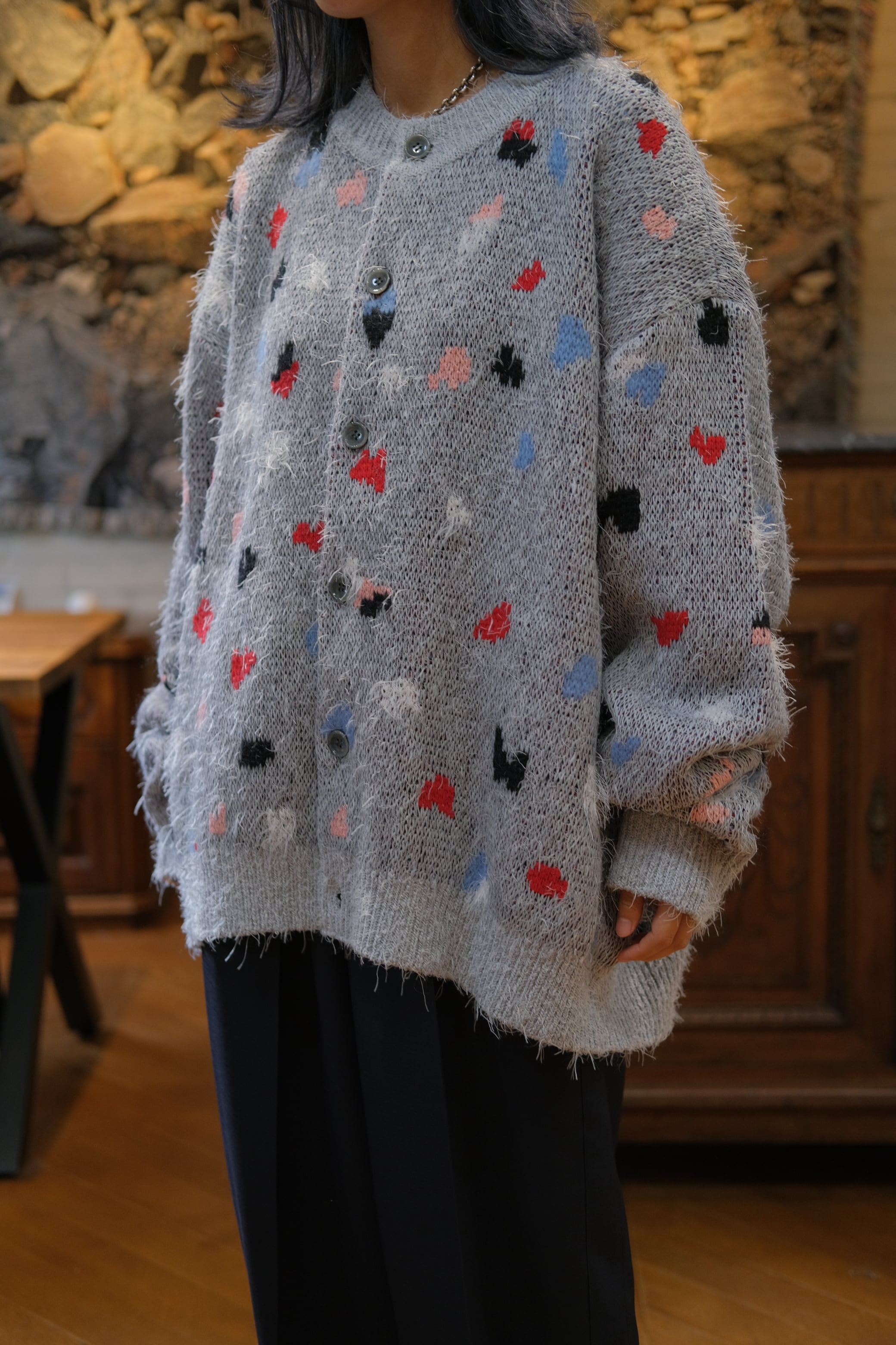 23AWコウタグシケン Doodle Cardigan ニットカーディガン