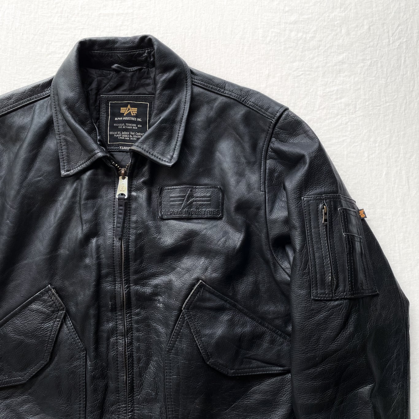 ALPHA INDUSTRIES CWU-45/P タイプ 本革 レザー フライトジャケット XL