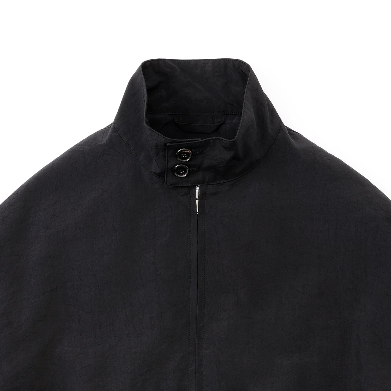 everyone nylon silk oversized harrington jacket (BLACK) | everyone