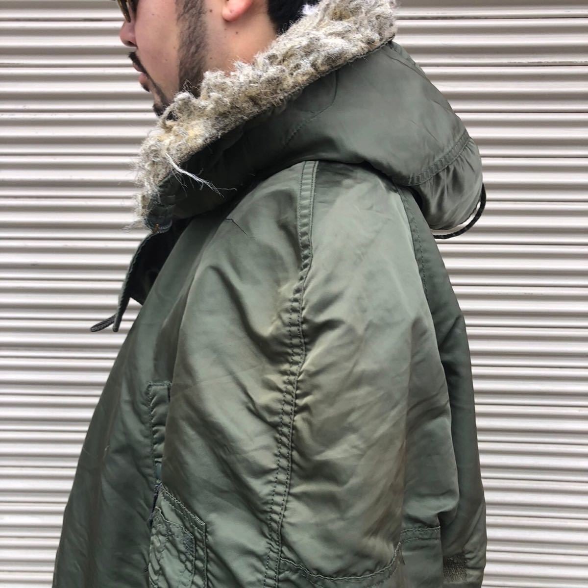 USA製 ALPHA アルファ N-3B フライト ジャケット メンズ LARGE カーキ