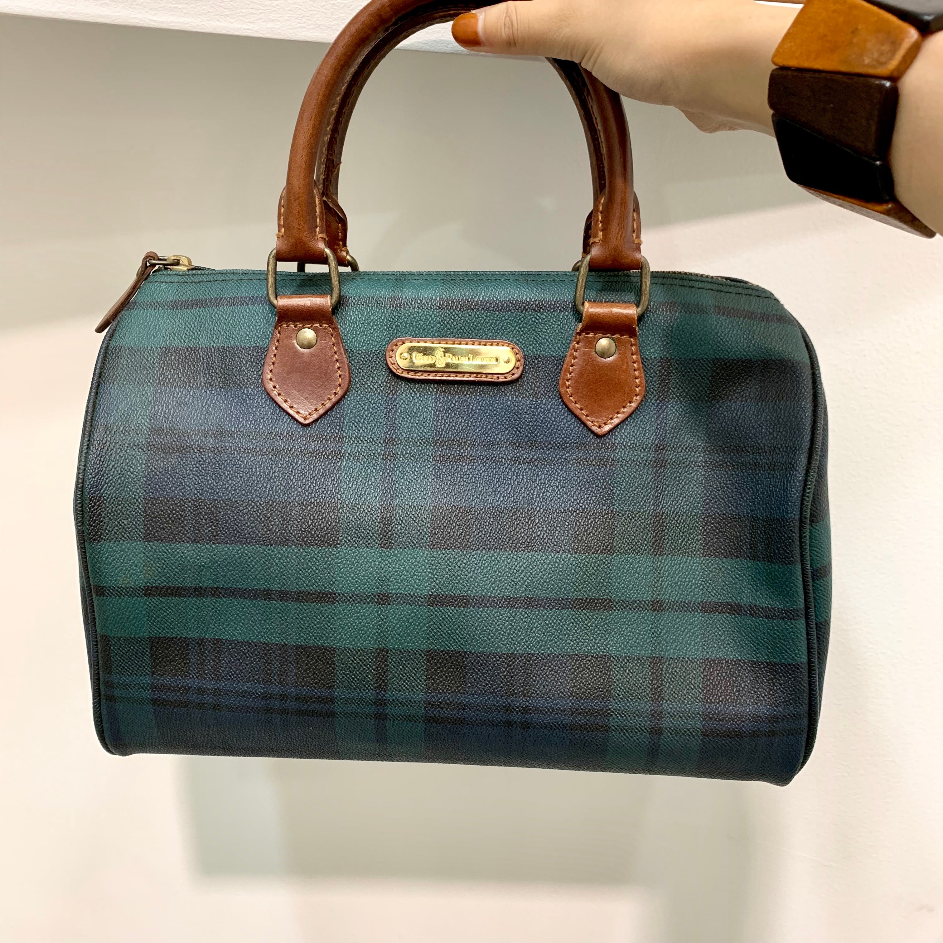 Ralph Lauren/bag/check/green/ラルフローレン/ボストンバッグ