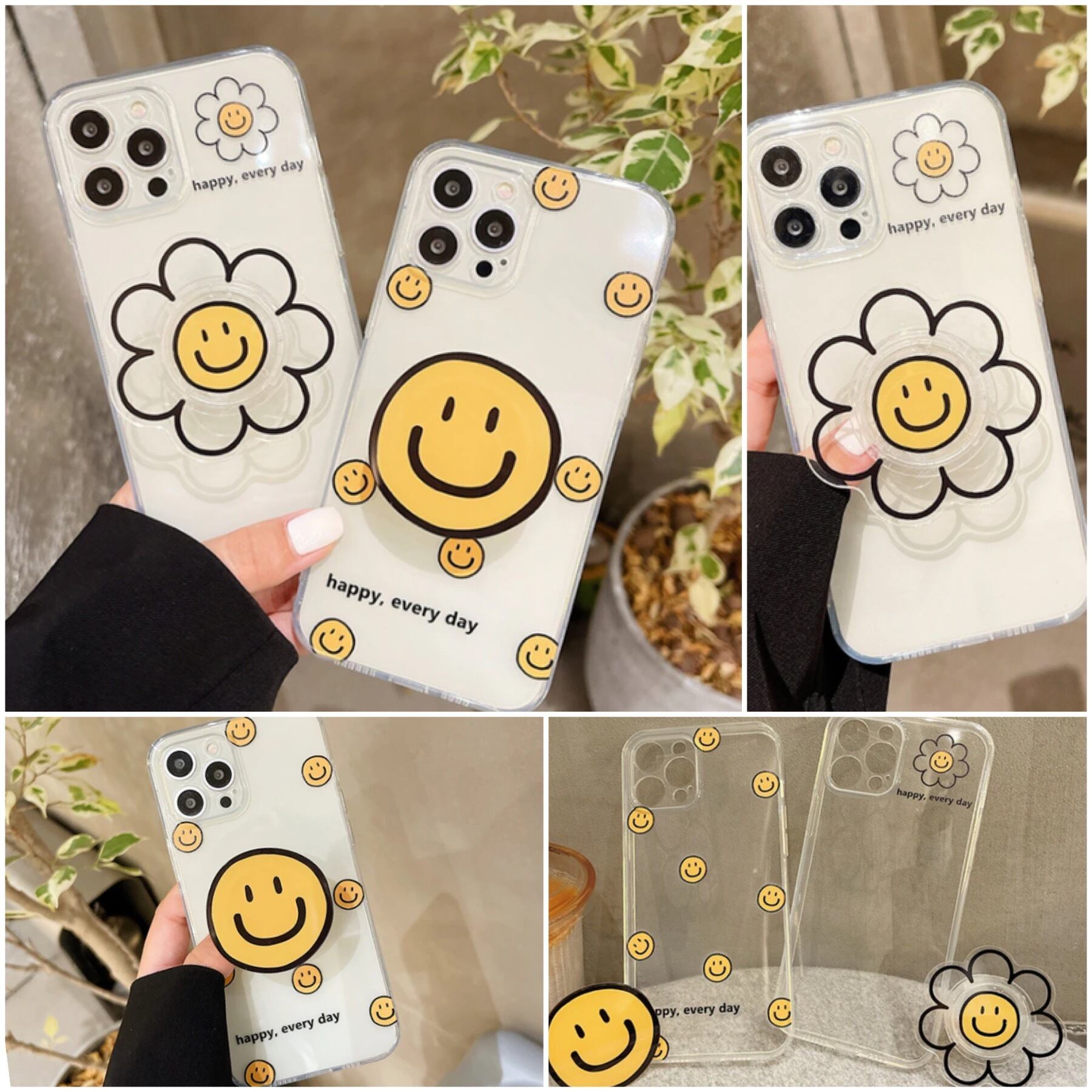 ニコちゃんマーク ニコちゃんフラワー ホルダースタンド付き クリア
