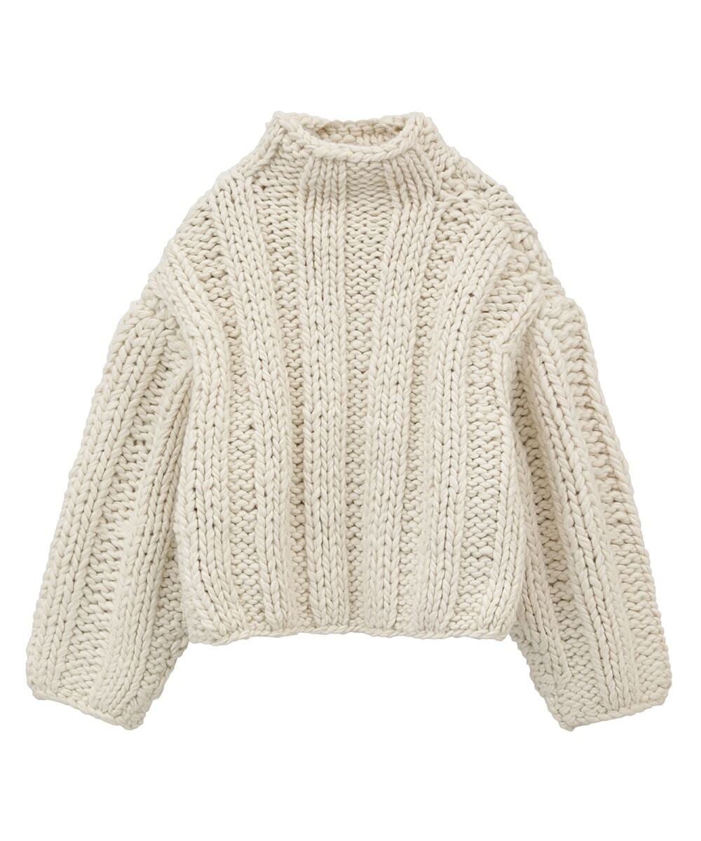 CLANE : BULKY RIB HAND KNIT TOPS 15106-2122 C/# IVORY SIZE 1 | id