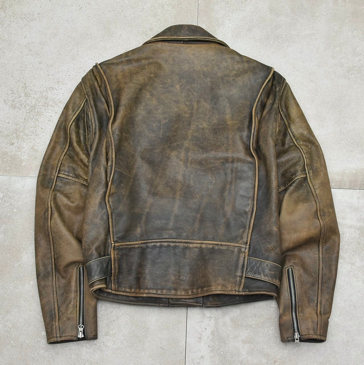 R.B.C aging leather double riders jacket | 古着屋 grin days memory
