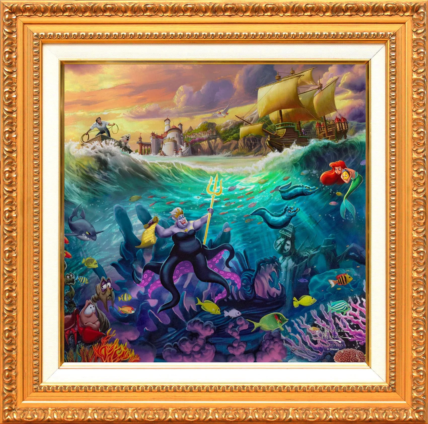 ディズニー絵画 リトル マーメイド/アースラ 展示用フック付