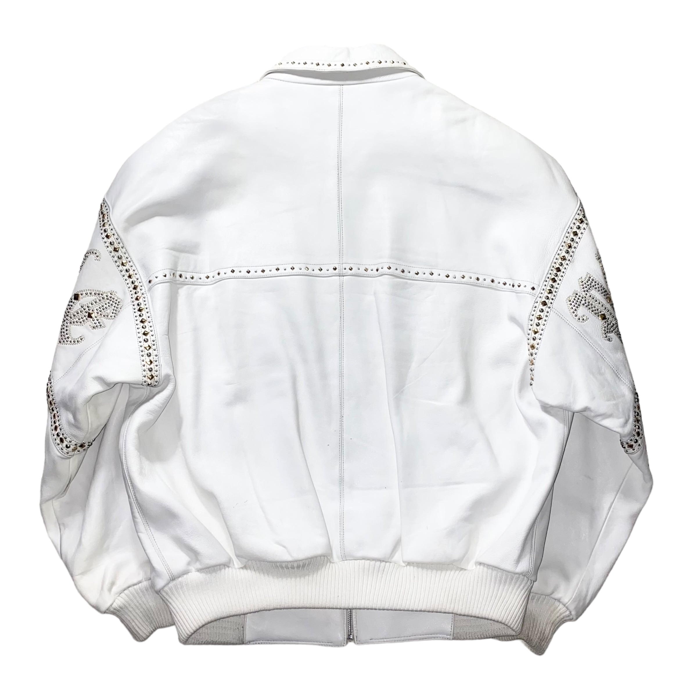 PELLE PELLE studs design white leather blouson | NOIR ONLINE