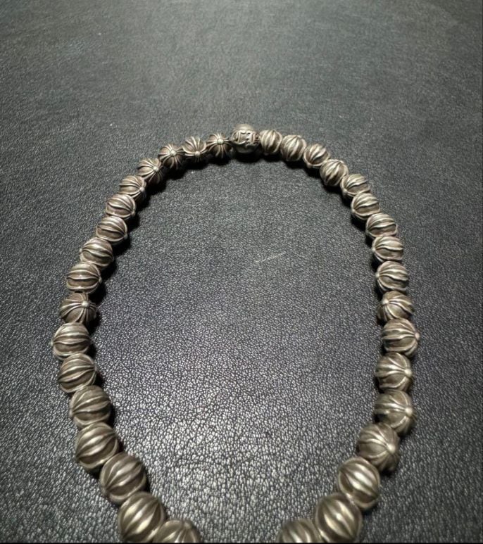 CHROME HEARTS クロムハーツ ビーズ ブレスレット 6mm オールシルバー