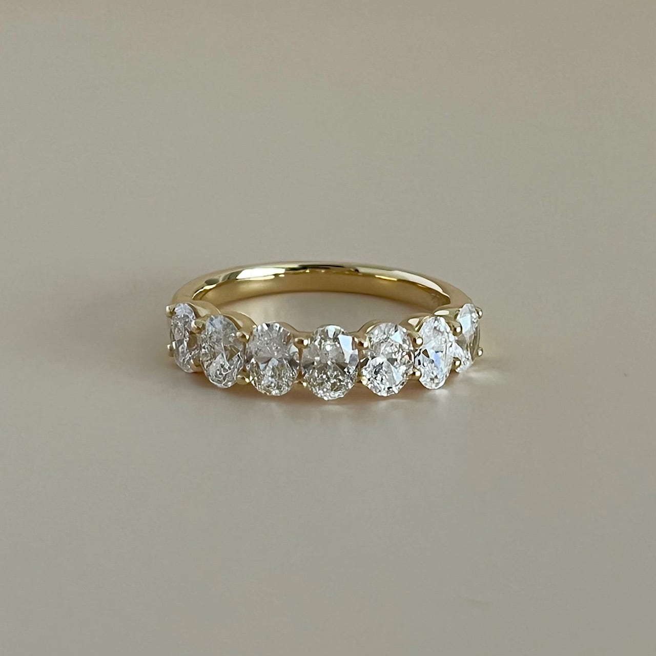 オーバルカット ダイヤモンド ハーフエタニティリング 1.40 ct K18