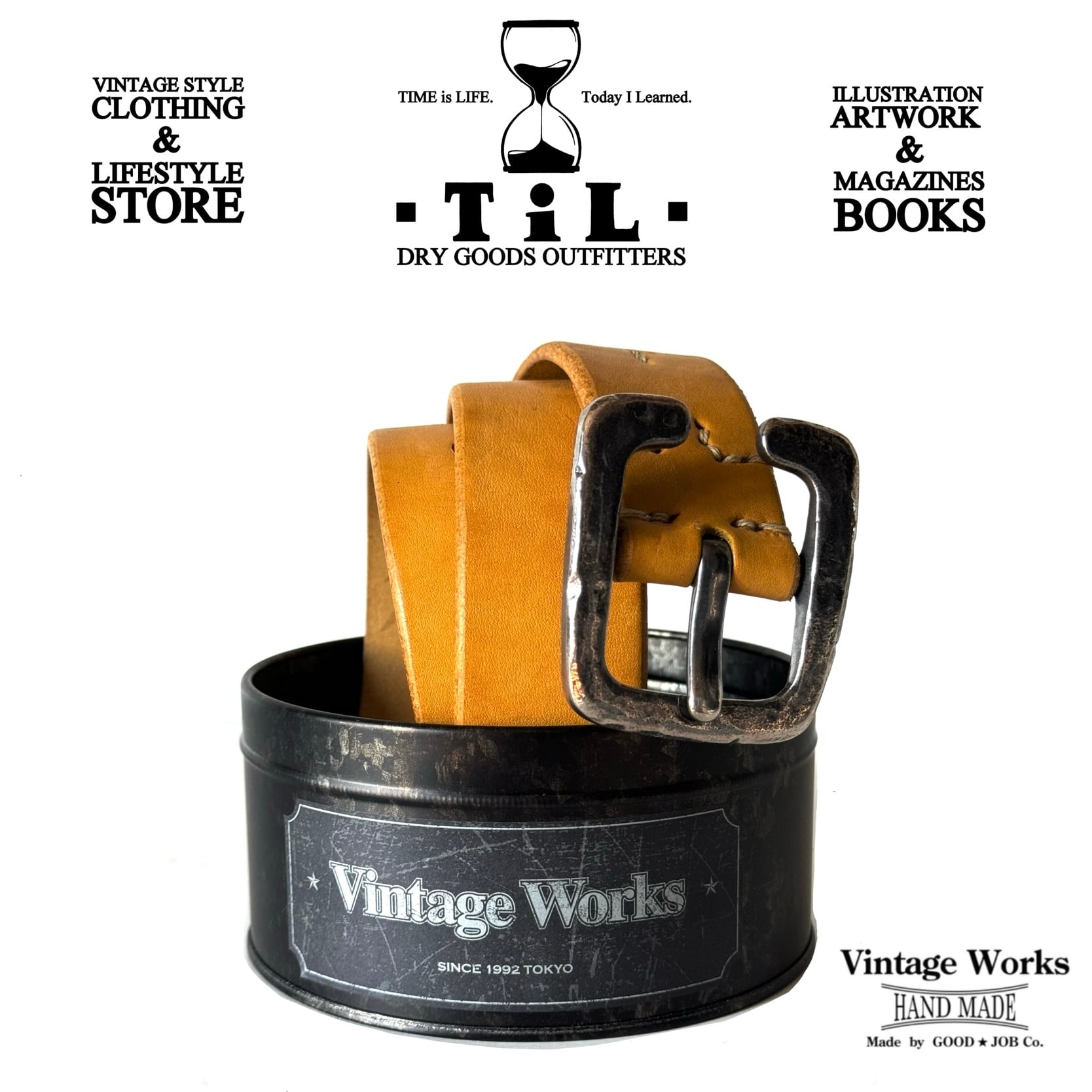 Vintage Works Cバックル レザーベルト DH5536MAX [CORN]（イエロー