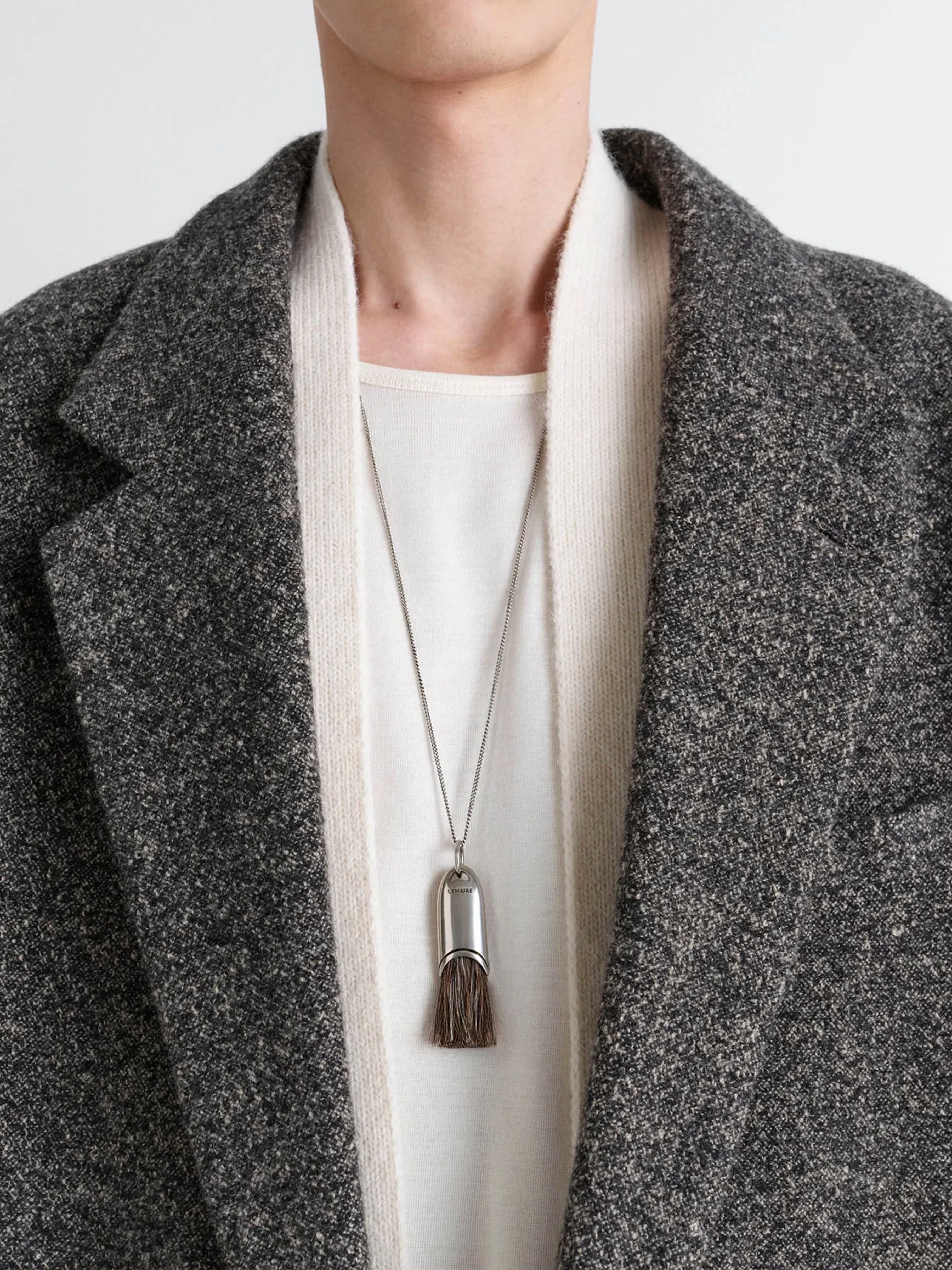 LEMAIRE PERSONAL BRUSH NECKLACE SILVER / SALT AND PEPPER JW0081