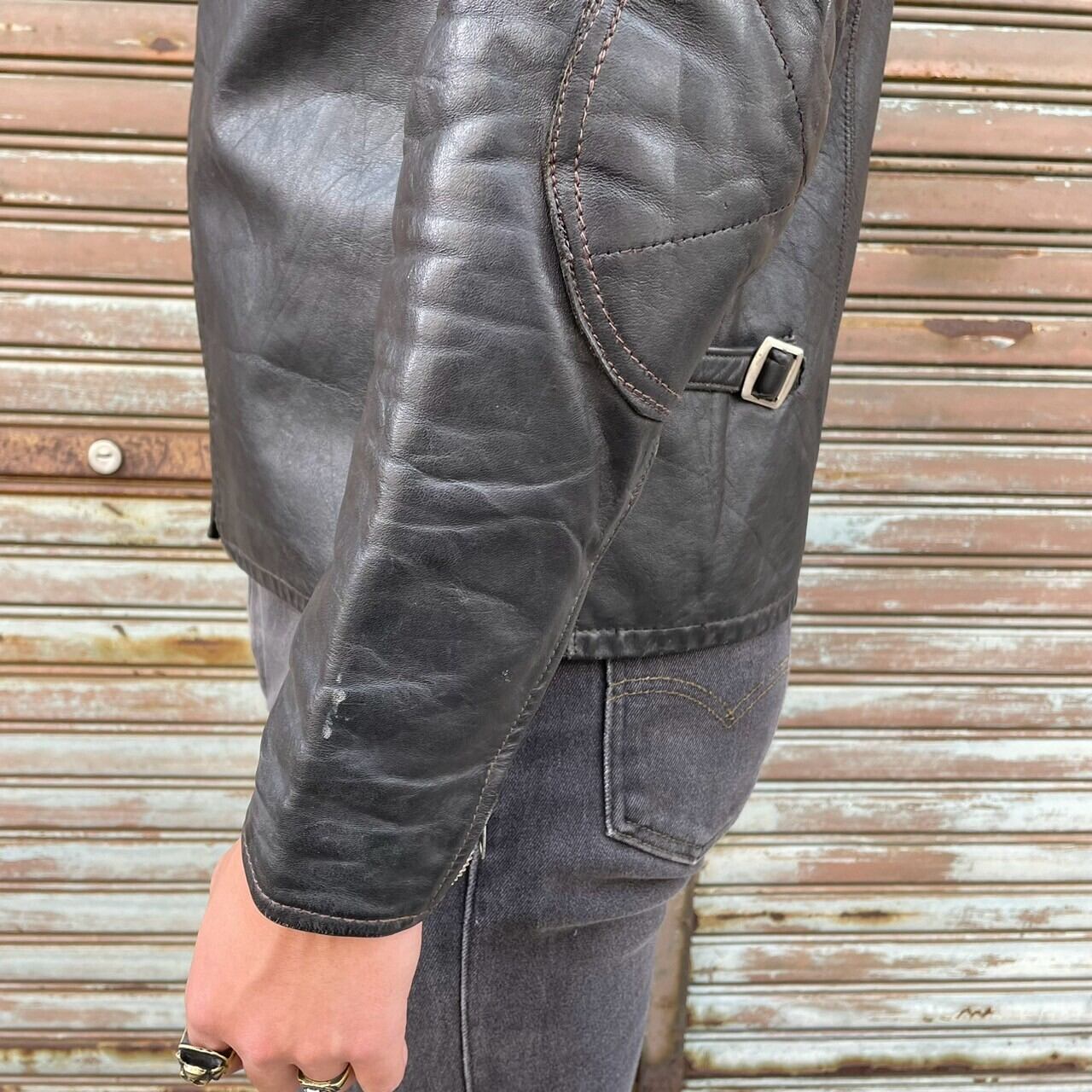 50s カナダ製 シングル ライダースジャケット ヴィンテージ ブラック M