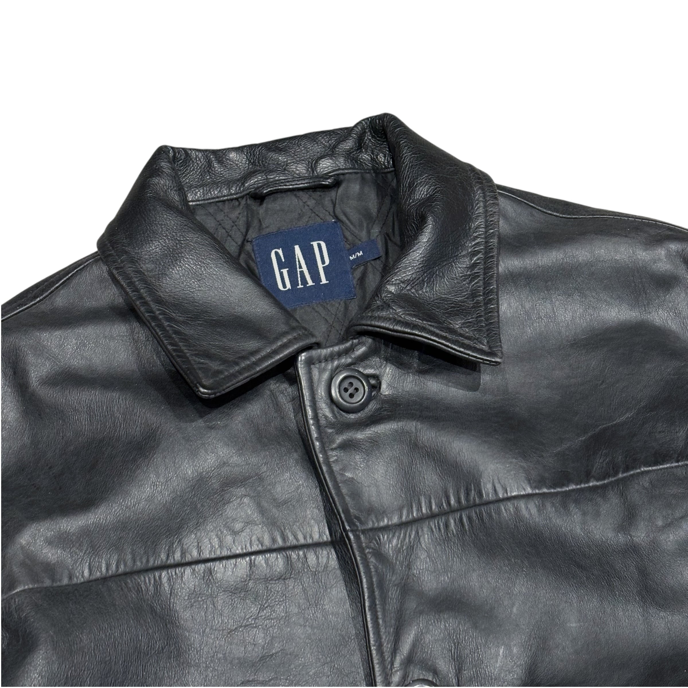 90-00's OLD GAP Leather Car Coat M / オールドギャップ レザー