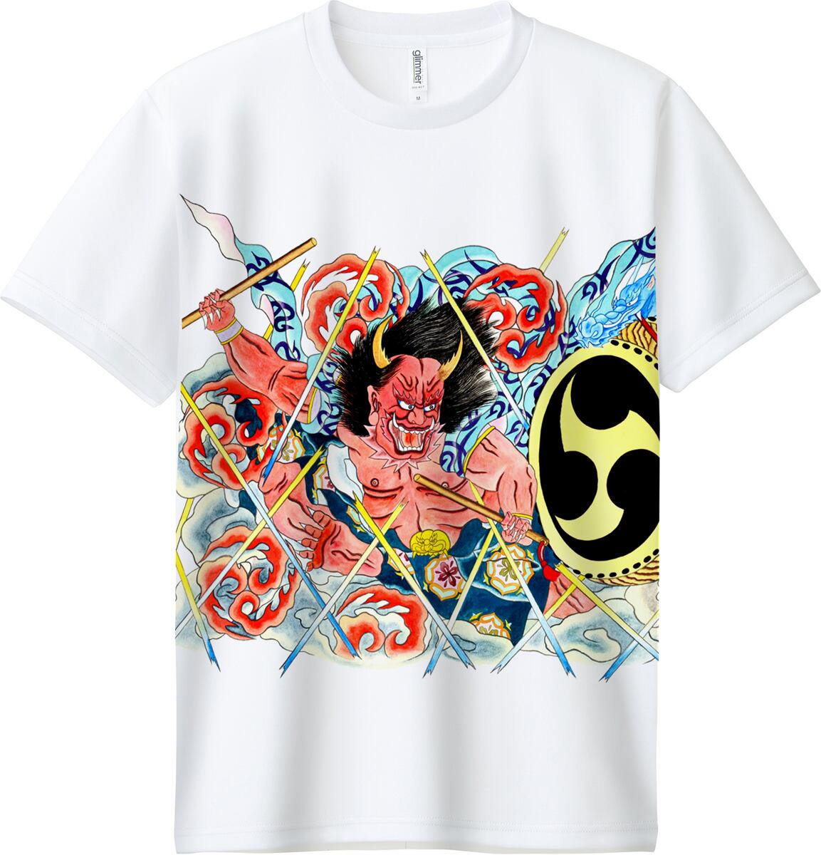 054】「風神雷神」Tシャツ ねぶた師立田龍宝 令和4年度下絵柄 全面昇華