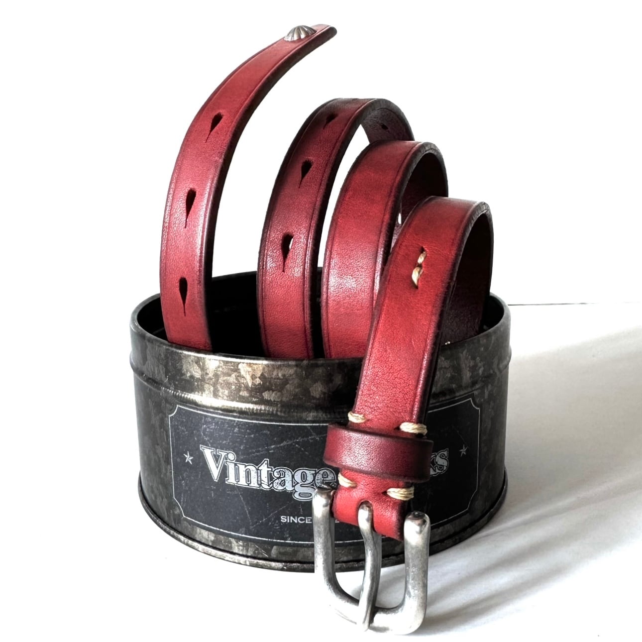 Vintage Works Leather belt DH5739 CH-4 PAPAYA (赤茶）サイズFREE