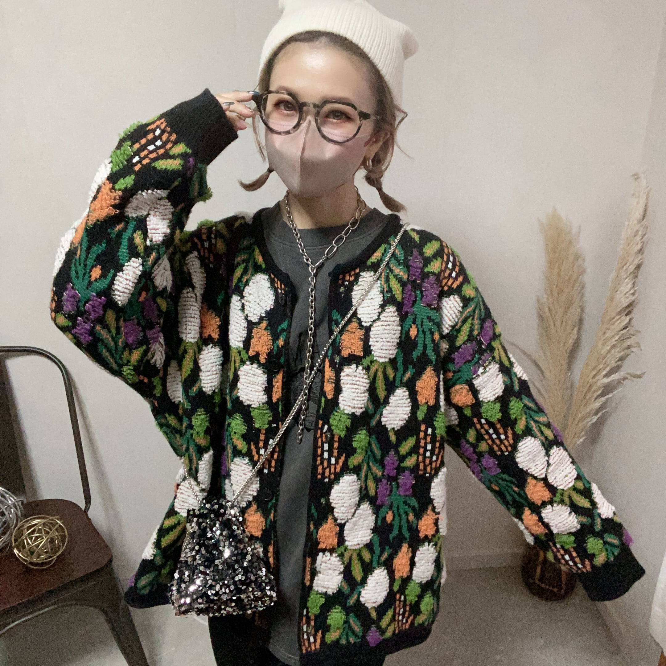 vintage like botanical cardigan | Chich&Sally