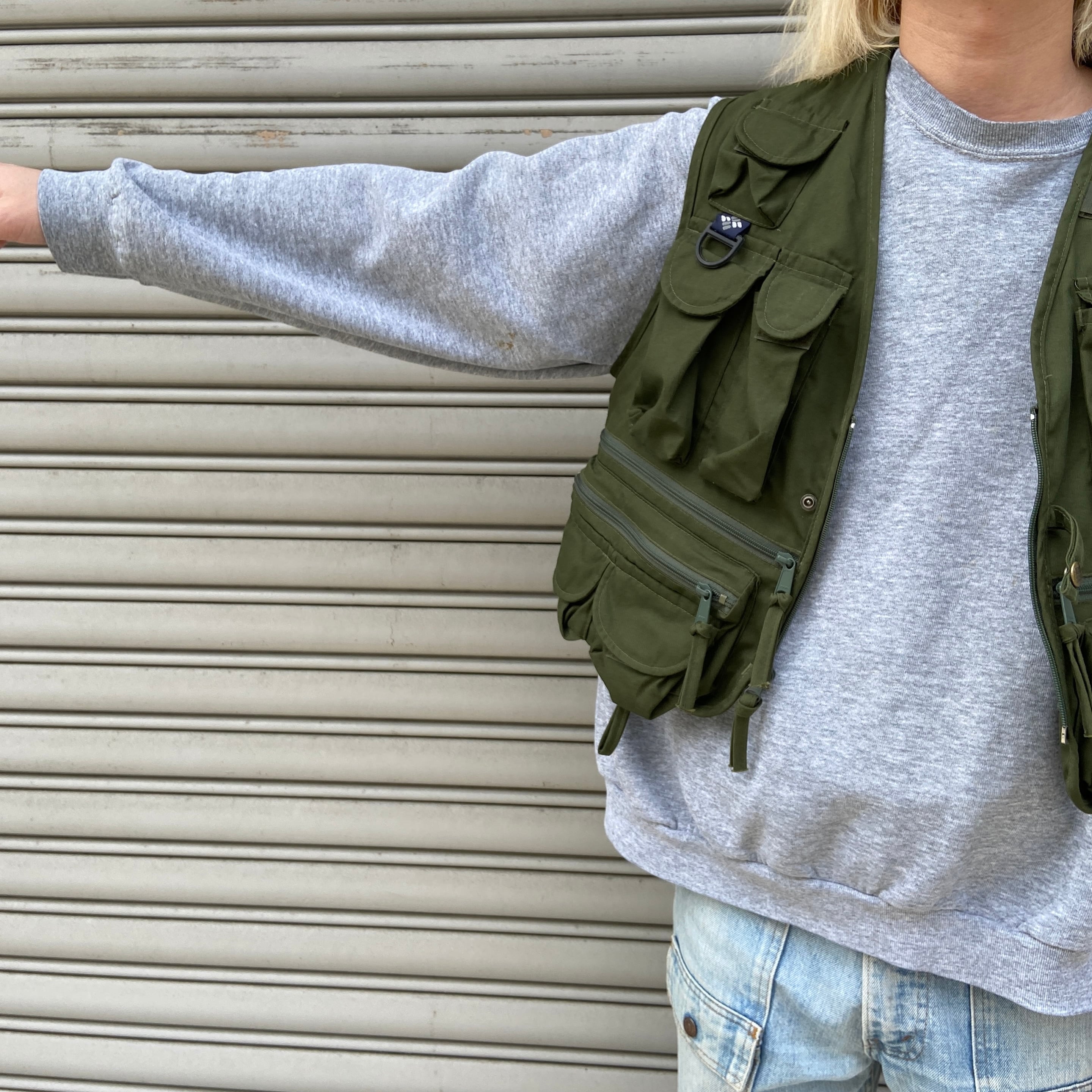 90s Columbia コロンビア PFG フィッシングベスト 短丈 緑 M | 古着屋 Uan