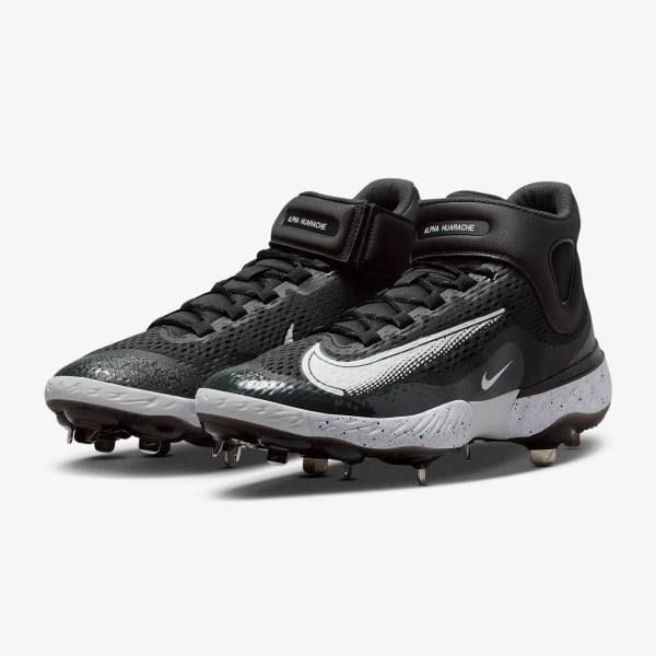 NIKE Alpha Huarache Elite 4 Mid Black/Dark Smoke Grey/White ナイキ