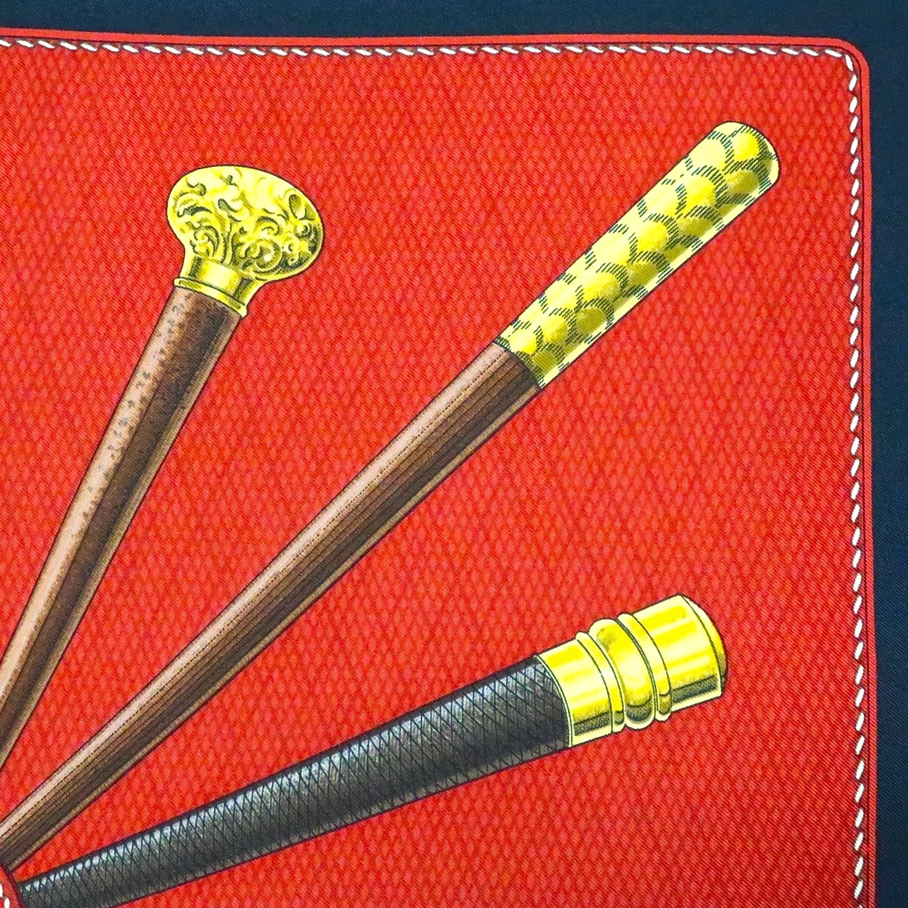エルメス HERMES/スカーフ カレ90 ステッキと杖飾り CANNES & POMMEAUX