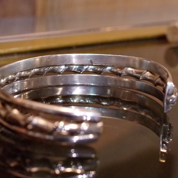 Mexican 925 Sterling Silver Twisted Bangle / メキシコ シルバー