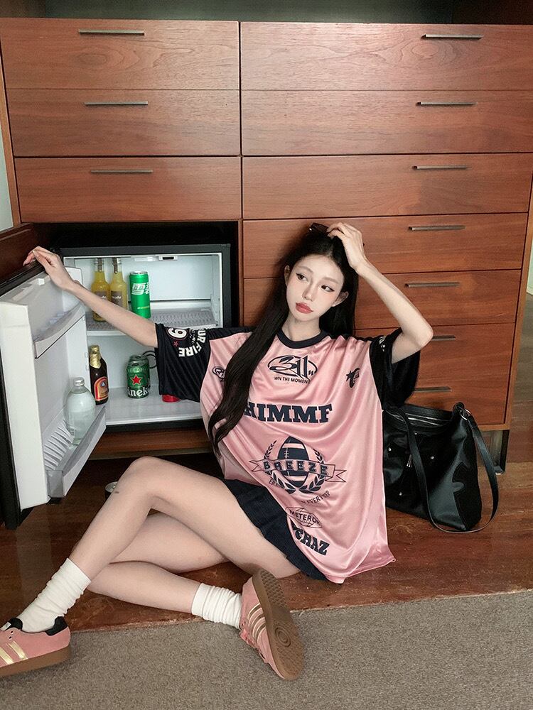 romierose 2024新作 ユニフォーム風半袖Tシャツ ジャージー半袖