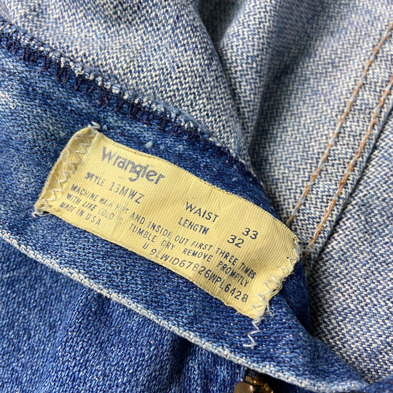80年代 USA製 Wrangler ラングラー 13MWZ ストレート デニムパンツ W33