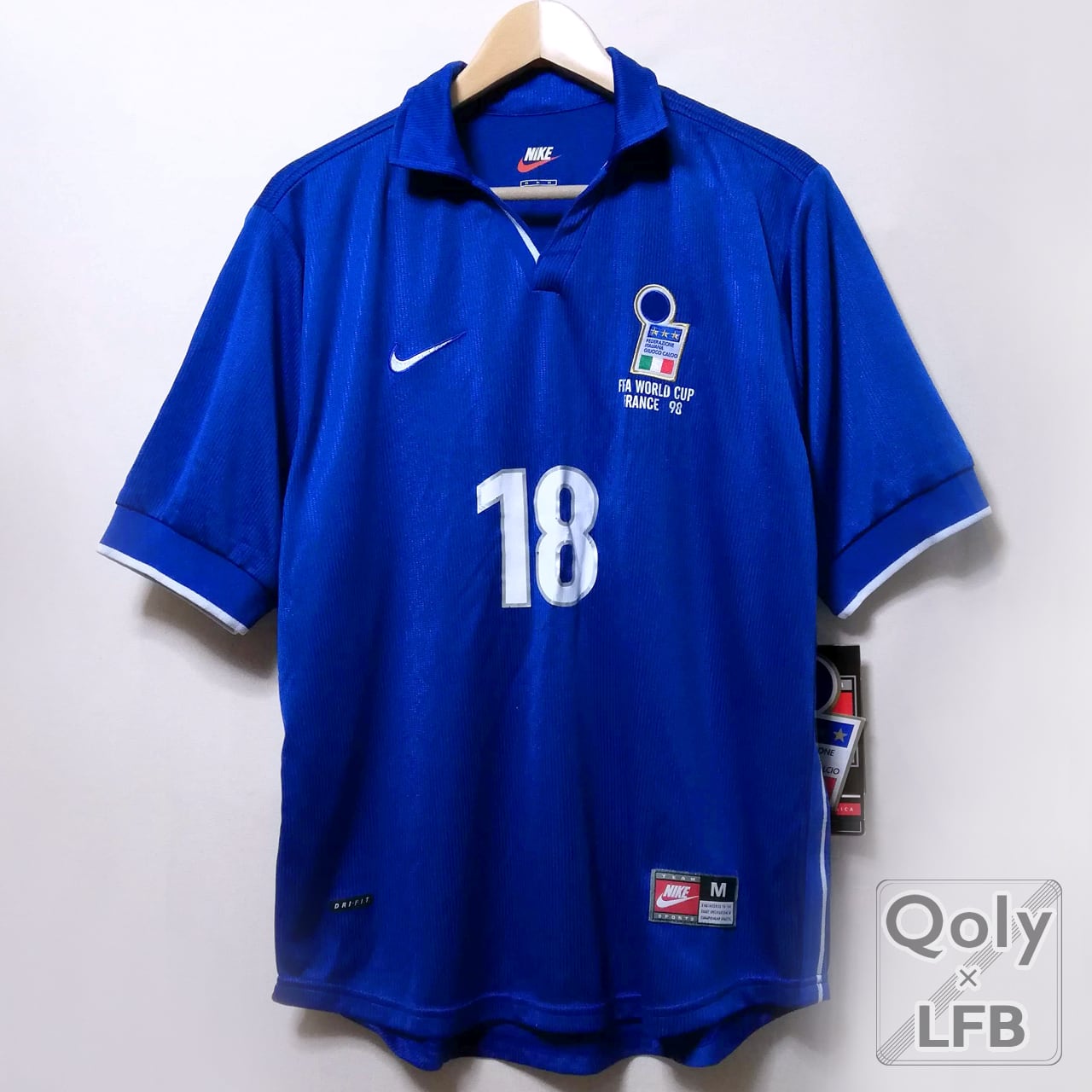 イタリア代表 1998 Nike ホーム半袖 98W杯仕様 #18 BAGGIO R ロベルト