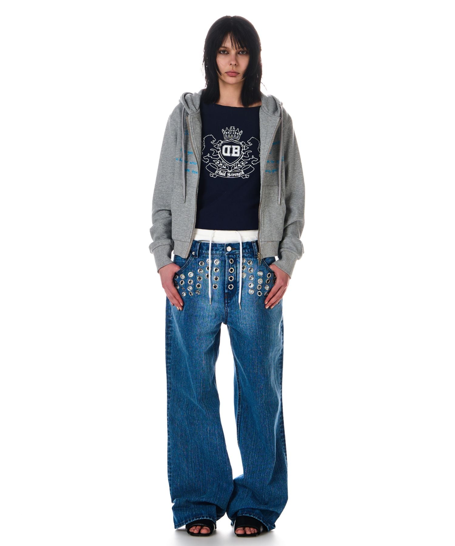 METAL EYELET SEMI LOOSE DENIM – BEEDEN