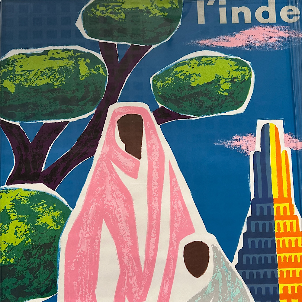 エールフランス - L'Inde オリジナルポスター ベルビューヴィンテージより