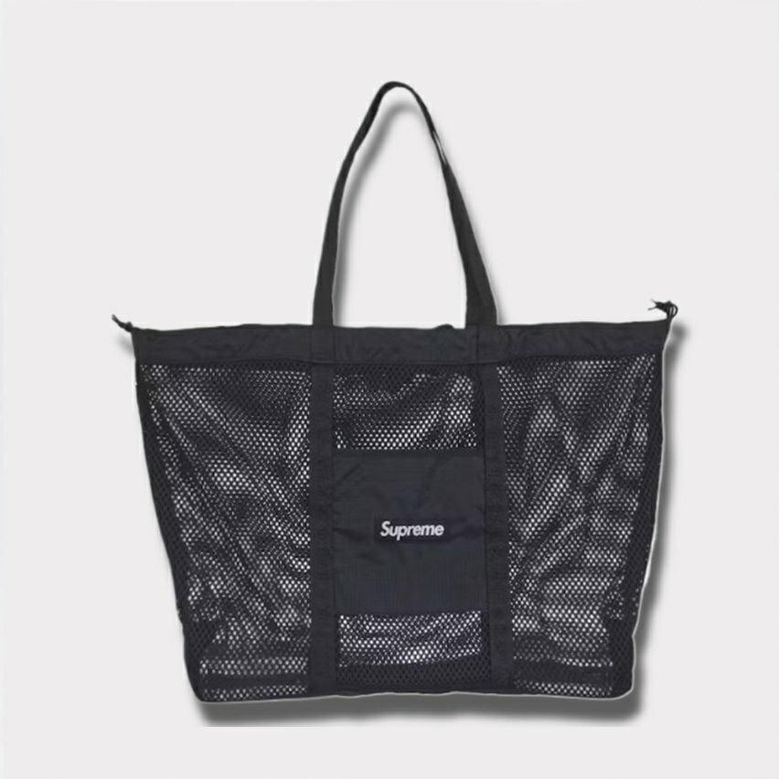 supreme Raffia Tote ブラック トートバッグ