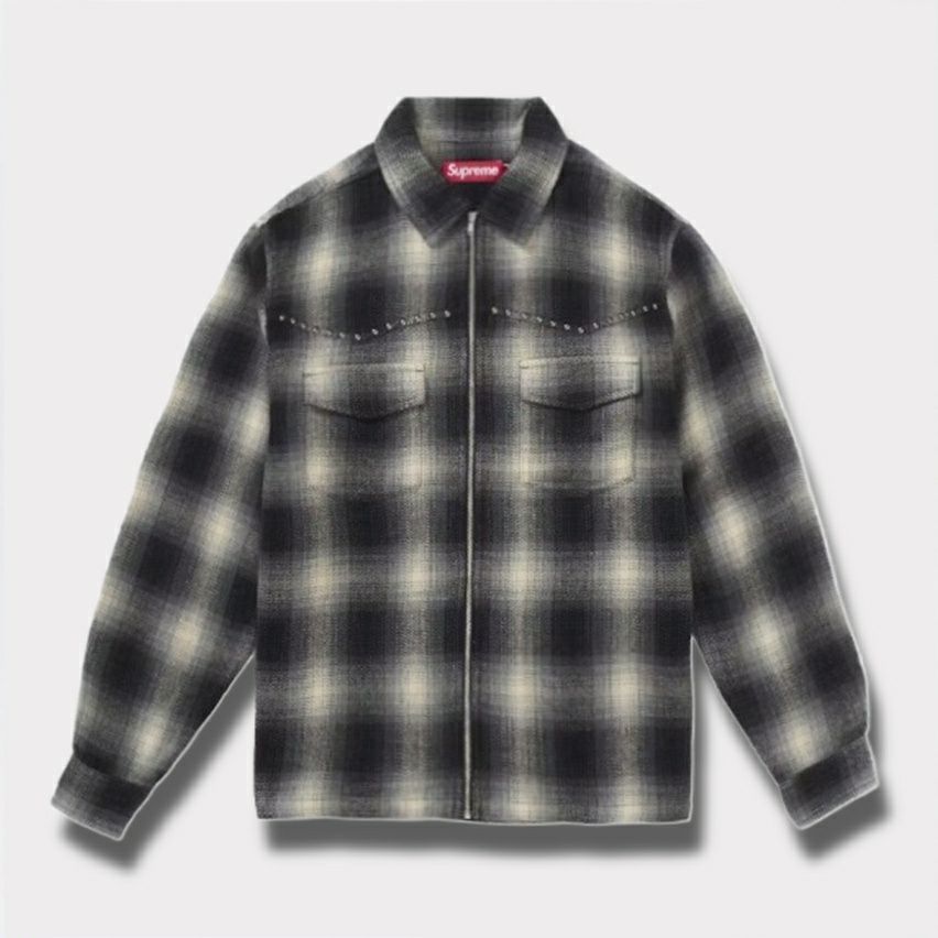 Supreme シュプリーム 2025AW Studded Shadow Plaid Zip Up Shirt