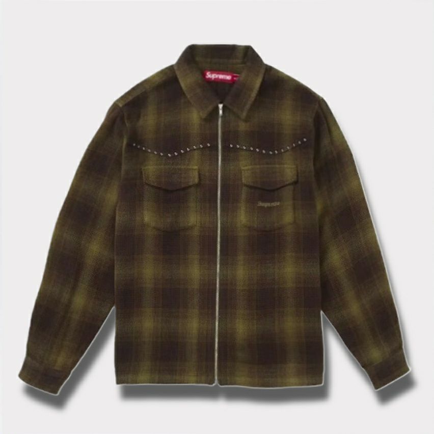 Supreme シュプリーム 2025AW Studded Shadow Plaid Zip Up Shirt