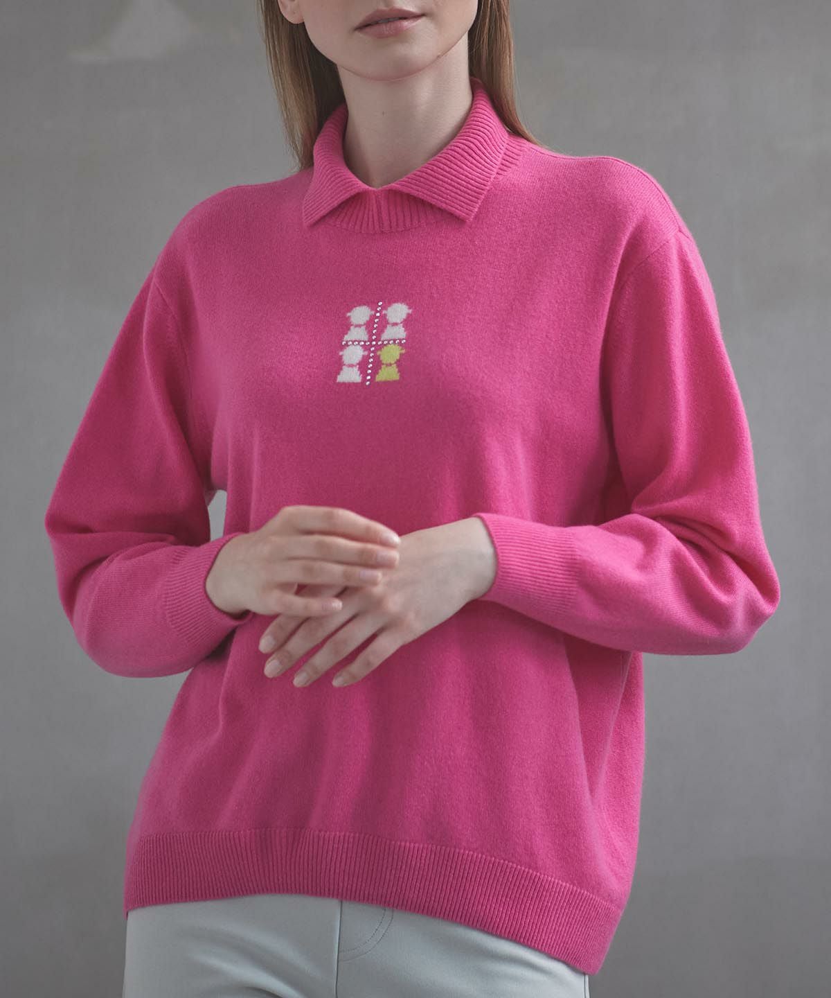 カシミヤ100％襟付きニット|スタジオピッコーネ - ゴルフウェアや婦人