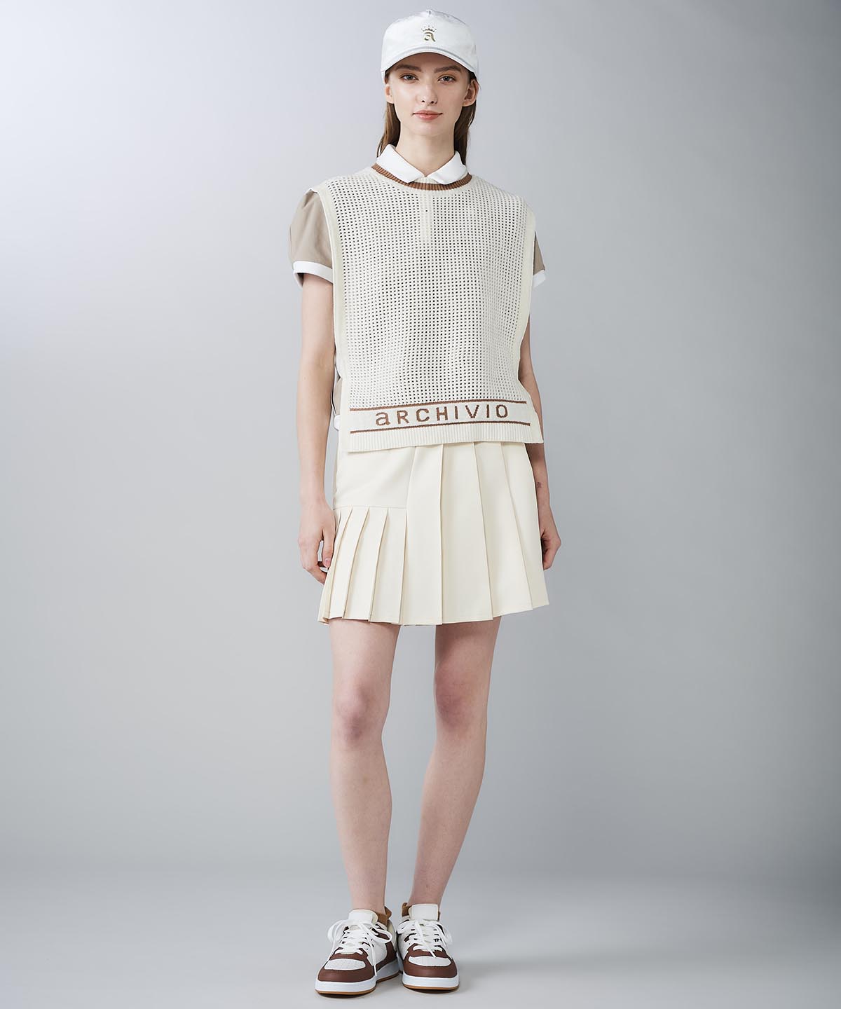 モールニットメッシュベスト|アルチビオ - ゴルフウェアや婦人服通販