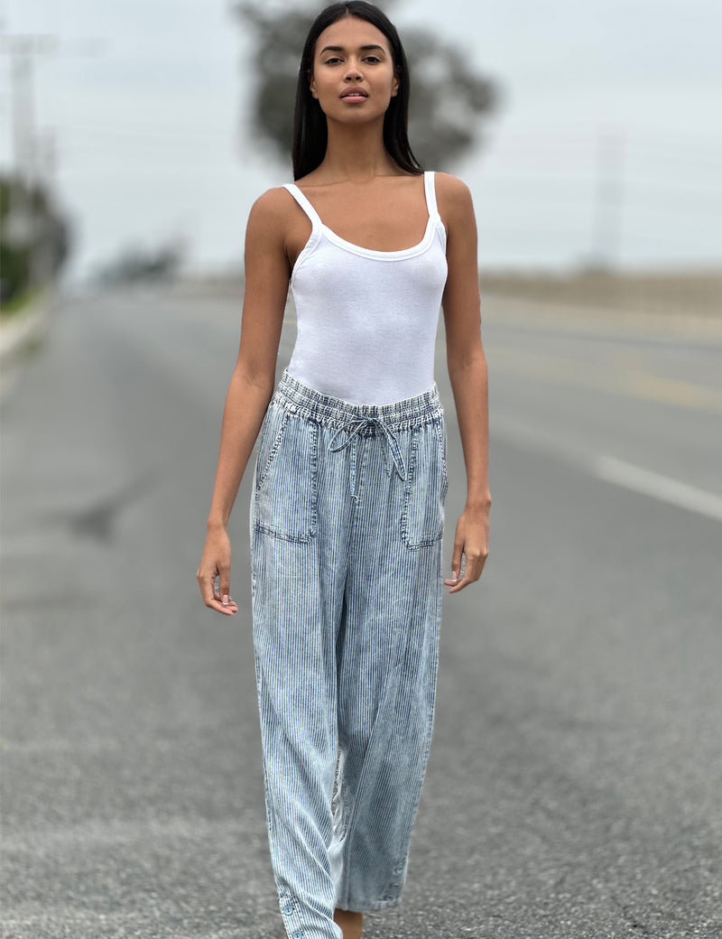 Women's Tie-Waist Soft Denim Pants - Billy T – billytshop