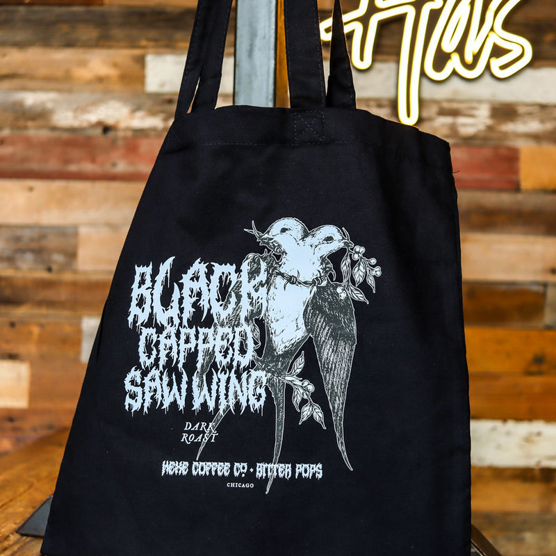 Bitter Pops Hexe Black Capped Saw Wing Tote Bag