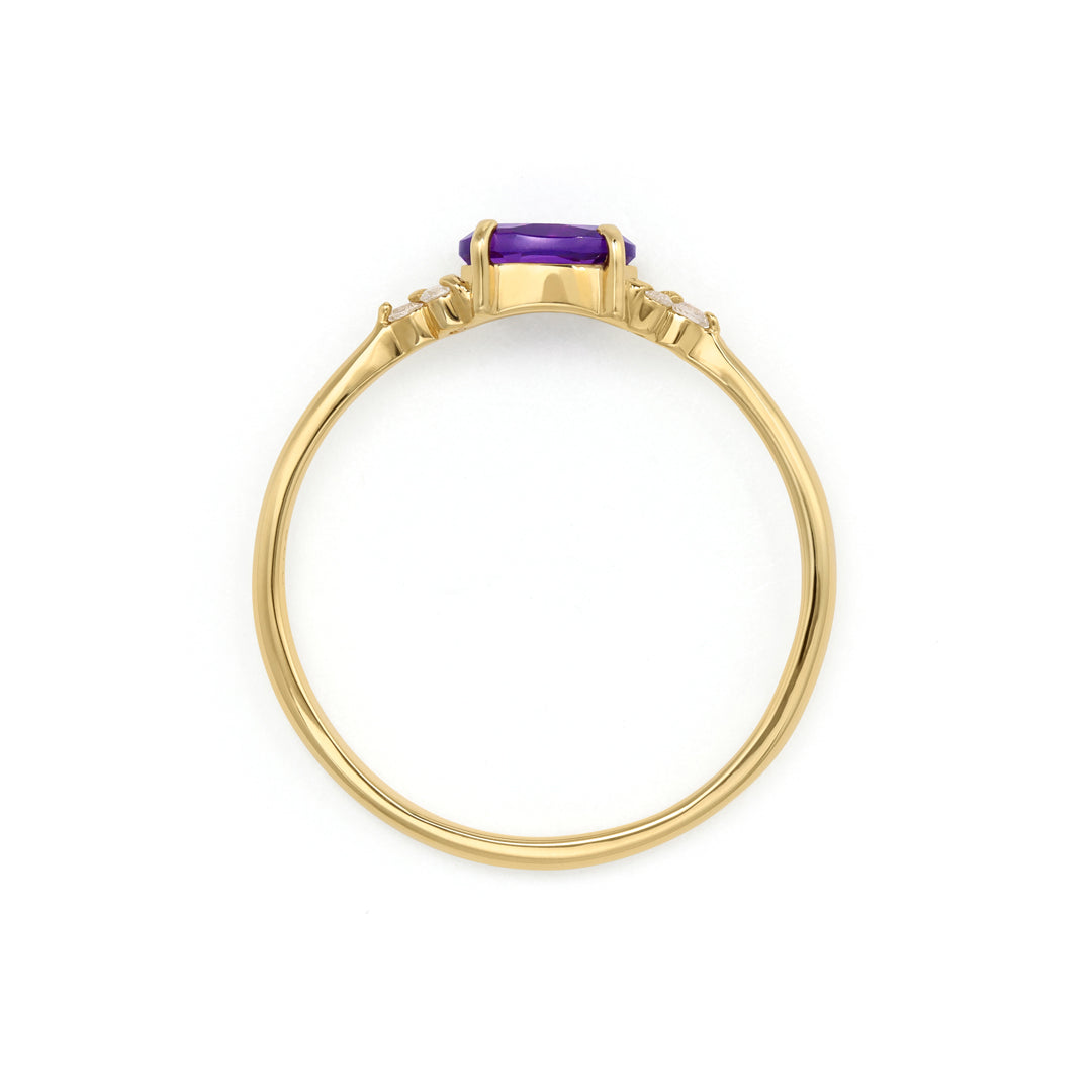 ビズー公式】アメジスト オーバルカット ダイヤモンド K18(18金