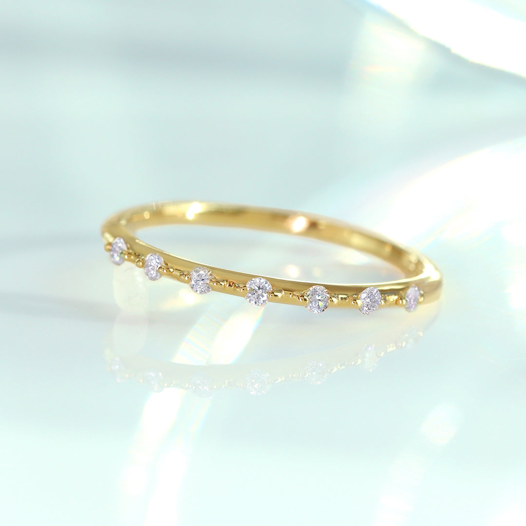 ダイヤモンドK10K18/PTリング・アクサンテール