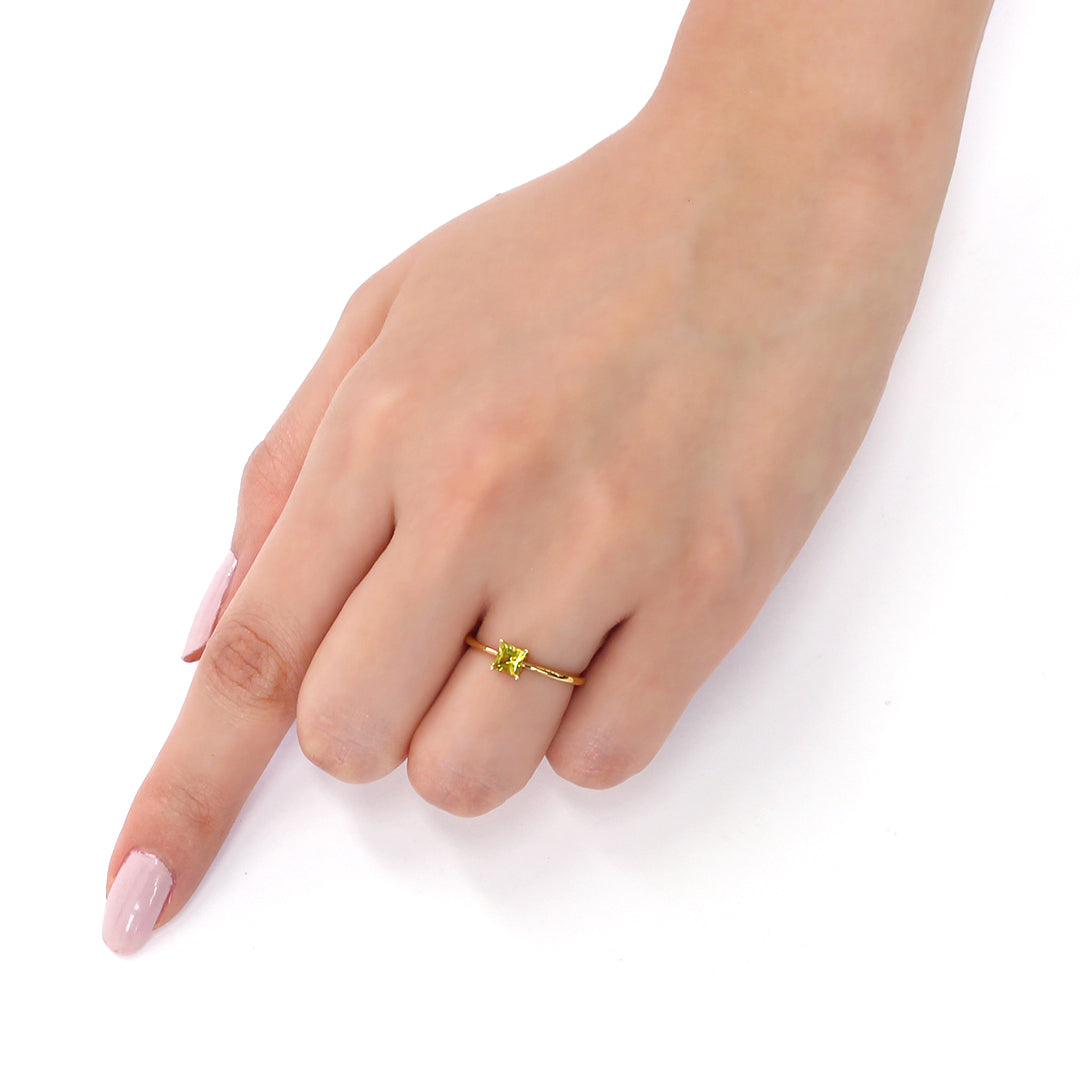 ビズー公式】カナリーイエロートルマリン K18(18金) リング セラム