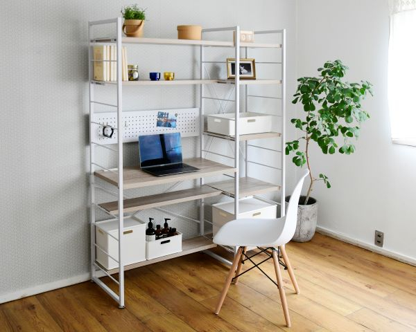 商品情報_ウッドシェルフデスク(126.5×42cm) | 山善の商品情報サイト