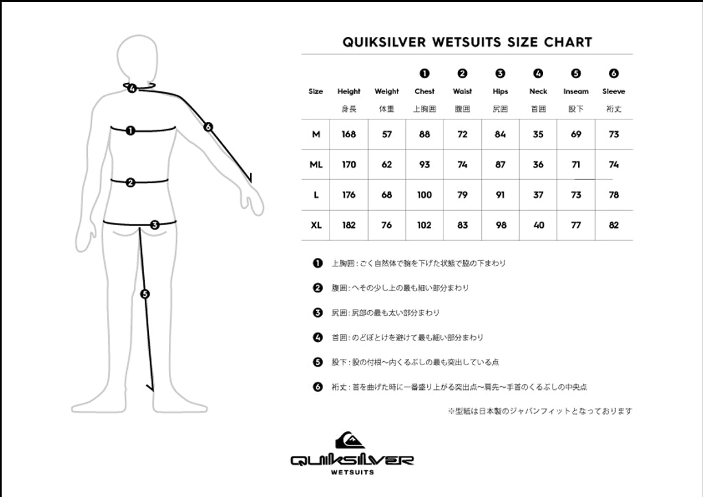 OUTLET】QUIKSILVER メンズ HIGHLINE 2/2 CZ SEAG ジャパンフィット