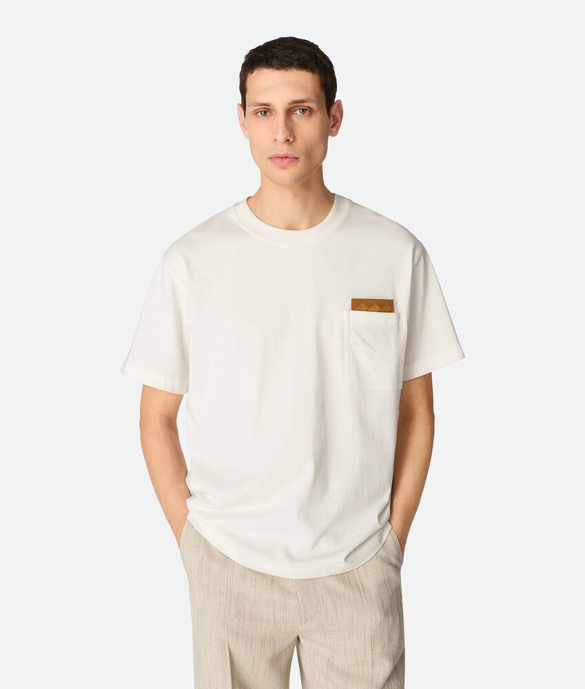 Men's Pima Cotton Jersey T-Shirt in Chalk | Bottega Veneta US