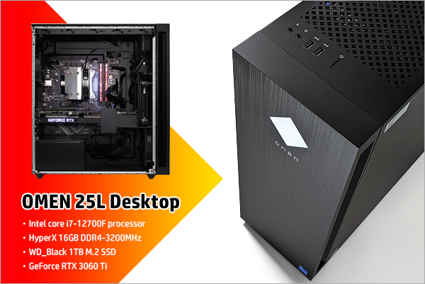 実機レビュー】OMEN 25Lの外観や性能を徹底チェック！RTX 3060 TiとRTX
