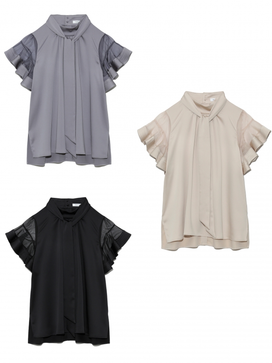 再入荷！ラッフルスリーブボウタイブラウス | FRAY I.D | ショップ