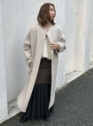 セール！ウールカシミアバイカラーリバーコート | FRAY I.D | ショップ